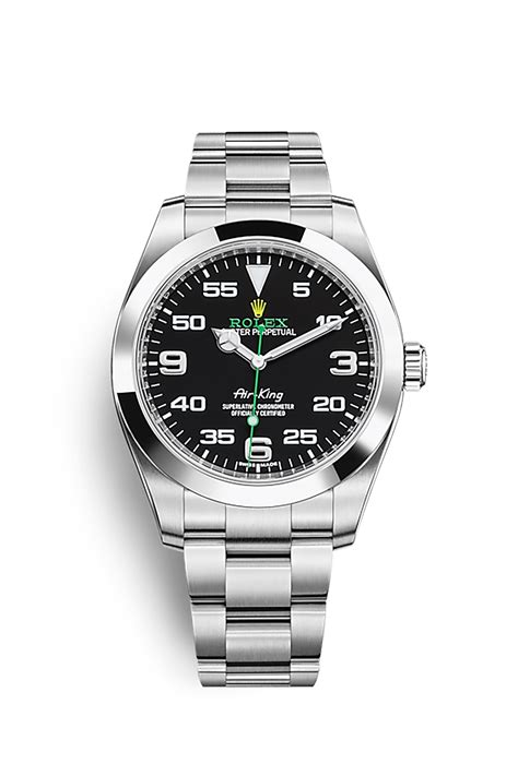 rolex 116900 air-king mens silver dial diamond bezel automatic watch